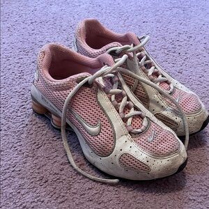 Nike Shox Pink and White Sneakers